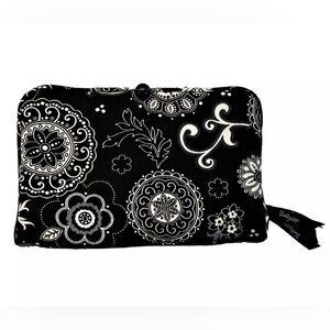 Vera Bradley Thirty One Black White Onyx Medalian 5.5x9" Makeup Organizer